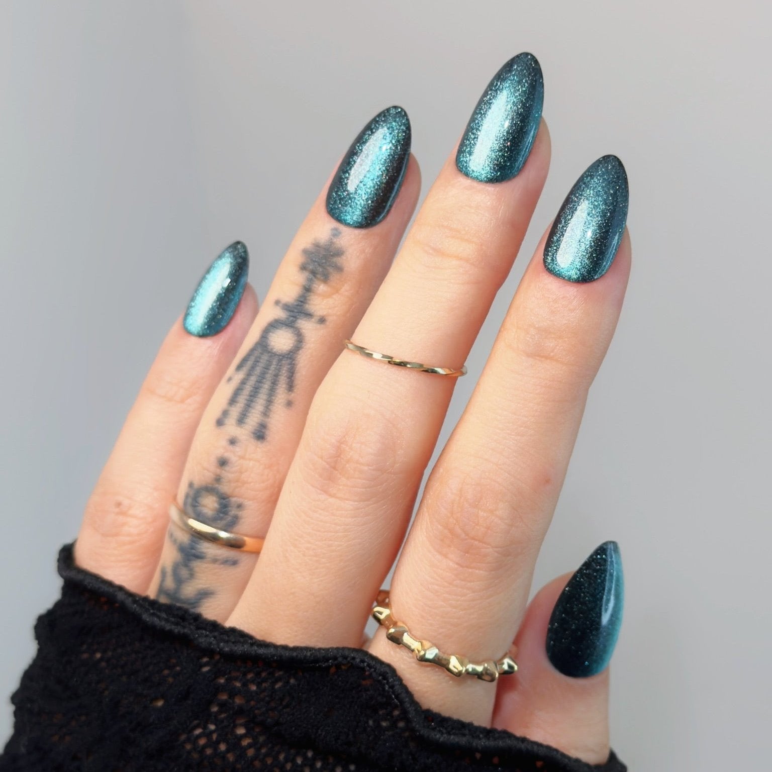 Mystery | NEW,Ellie Vincy Press on Nails, Almond,Other, Green press on nails,30 pcs, False nails,Reusable,Glue on nails,Sticky on nails,Pop on nails