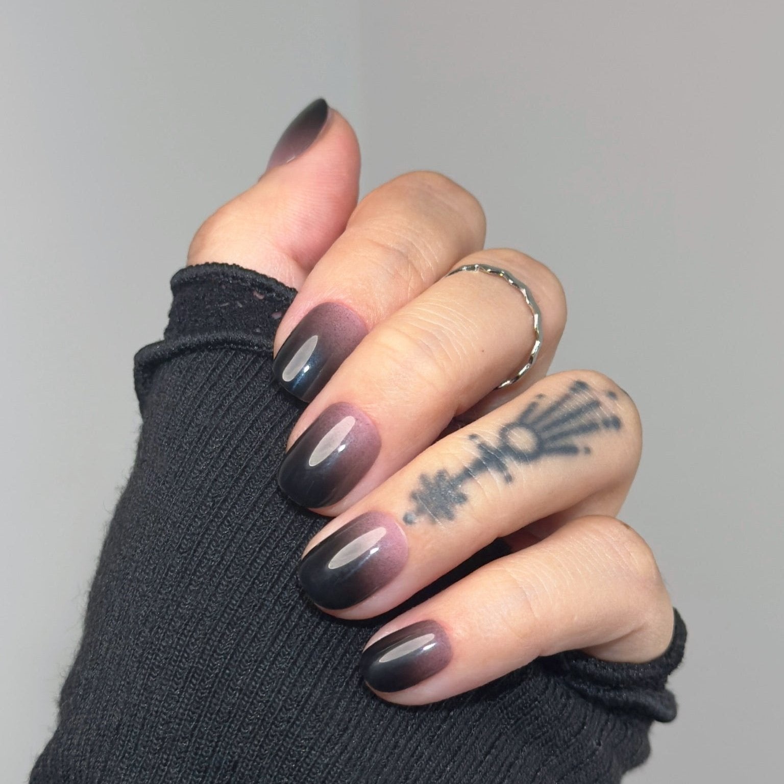 pink nails, short pink nails, short pink nails, black nails, short black nails, black square nails, squoval nails, Press On Nails, Fake Nails, Stick-On Nails, Glue-On Nails, purple nails, ombre nails