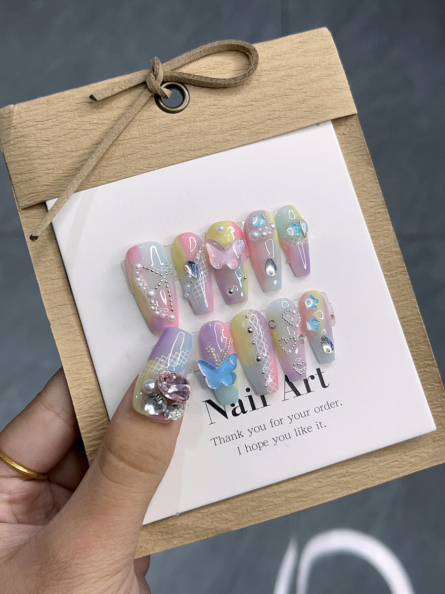 Rainbow butterfly | Handmade Nails , Fall nails 2023 – Ellie Vincy Nails