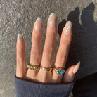 Bellezza,Ellie Vincy Press on Nails,  Round,, Blue press on nails,28 pcs, False nails,Reusable,Glue on nails,Sticky on nails,Pop on nails