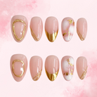 Indigo Bloom | Handmade Nails,Ellie Vincy Press on Nails,Short  Almond,Cute, Floral, French tip,Handmade White, Blue, Nude, Floral, Pink press on nails,10 pcs, False nails,Reusable,Glue on nails,Sticky on nails,Pop on nails