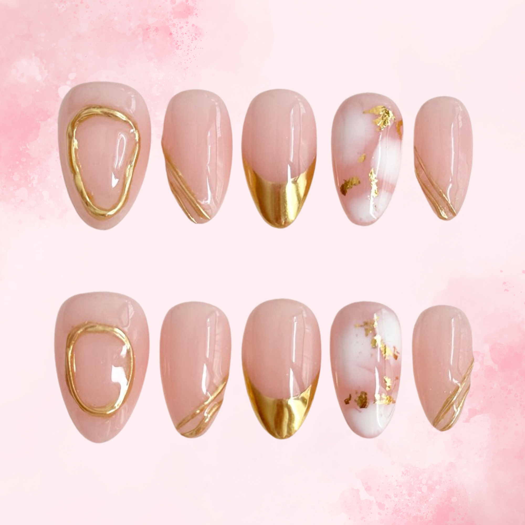 Indigo Bloom | Handmade Nails,Ellie Vincy Press on Nails,Short  Almond,Cute, Floral, French tip,Handmade White, Blue, Nude, Floral, Pink press on nails,10 pcs, False nails,Reusable,Glue on nails,Sticky on nails,Pop on nails