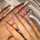 Dusty Rose,Ellie Vincy Press on Nails,Medium  Almond,Solid color, Rose gold, Pink press on nails,28 pcs, False nails,Reusable,Glue on nails,Sticky on nails,Pop on nails