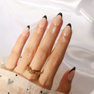 Almond Press-on Nails,Ellie Vincy Press on Nails,Short  Almond,French tip, Black, White, Purple, Beige, Yellow, Pink press on nails,30 pcs, false nails,reusable,glue on nails