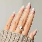 White Ombre Bow,Ellie Vincy Press on Nails,  Almond,Ombre, White press on nails,30 pcs, False nails,Reusable,Glue on nails,Sticky on nails,Pop on nails