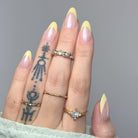 Lemon Tip｜New,Ellie Vincy Press on Nails,  Almond,French tip, Chrome, Yellow press on nails,30 pcs, False nails,Reusable,Glue on nails,Sticky on nails,Pop on nails