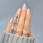 Pearl Pink Radiance,Ellie Vincy,Short  Almond,Glitter, Solid color, Pink press on nails,30 pcs, false nails,reusable,glue on nails