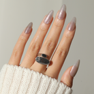 Glazed Rosé,Ellie Vincy Press on Nails,  Almond,Iridescent, Pink press on nails,28 pcs, False nails,Reusable,Glue on nails,Sticky on nails,Pop on nails