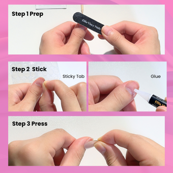 24 Faux Ongles Autocollants Prêts à Poser - Kit Complet Avec Lime à Ongles, Neuf Sous Blister