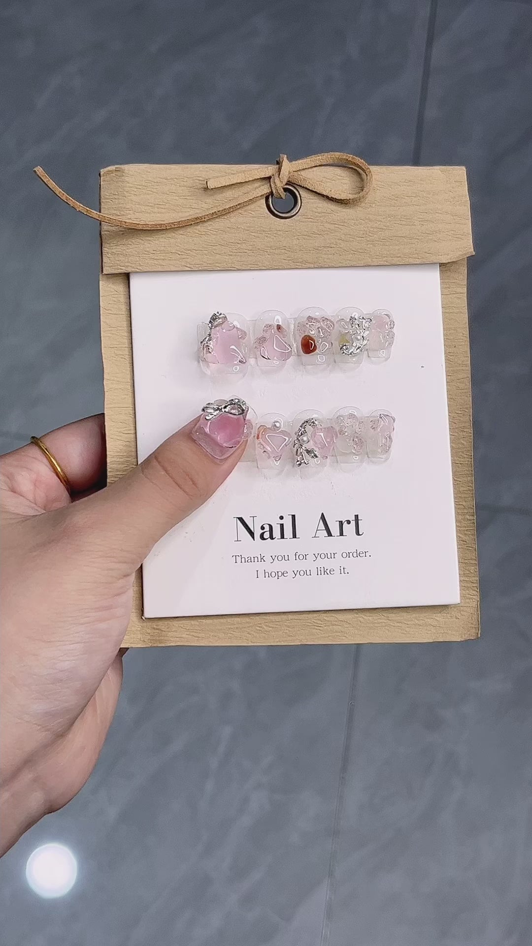 Pink Transparent Crystal | Handmade Nails,fall nails 2023 – Ellie Vincy ...