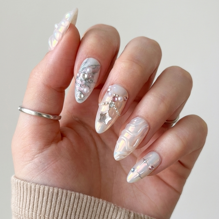 Faux Ongles Autocollants - Kit De 14 Ongles Neufs Avec Lime Incluse